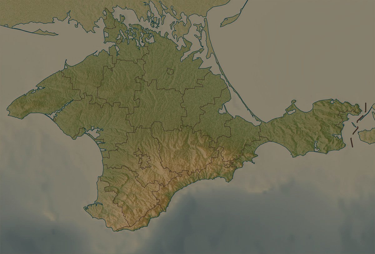 Рельефная карта Крыма